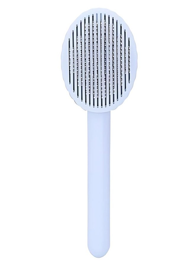 PET FUN White Slicker Grooming Brush for Dogs & Cats | Detangles, Reduces Shedding & Matting | Bristles with Comfort Grip | Ideal for All Breeds & Hair Types - Image 1